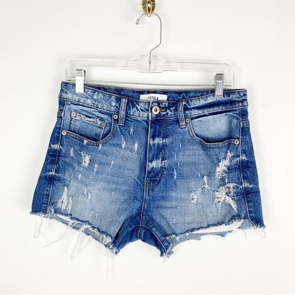 Pistola Winston High Rise Distressed Cutoff Denim Shorts Sz 28 - Picture 2 of 13